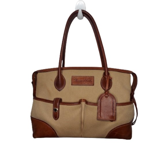 Dooney & Bourke Brown Tweed with Leather Accent Purse - Picture 1 of 12